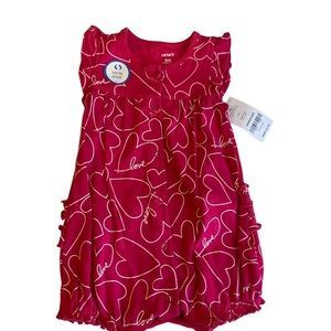 Carters Pink Love/Heart One Piece Short Sleeve Romper Size 6 Months NWT